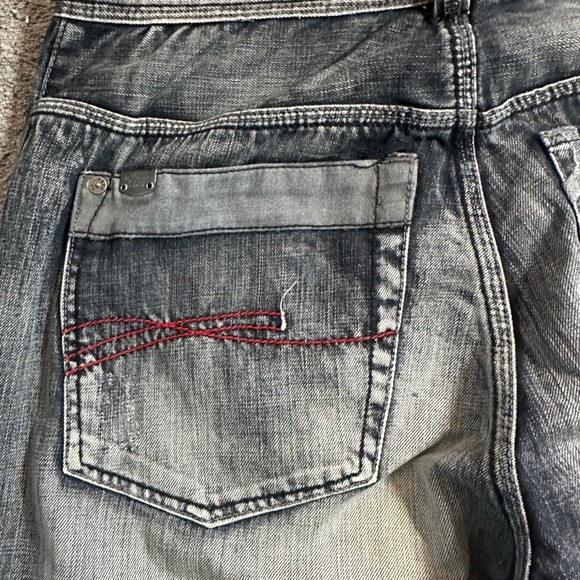 Y2K Pepe Jeans Jeans Mens 34 (fit 38x33) Faded Black Embroidery Baggy Wide Leg - Picture 2 of 16